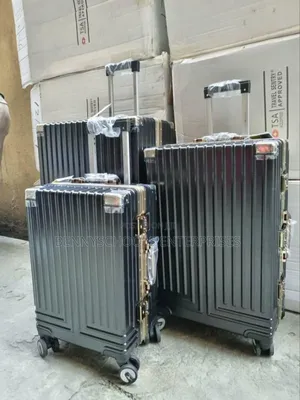 Set of 3 Imported Gray Aluminium Travelling Luggage Boxes