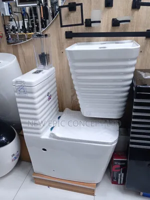 Executive White Line Toilet Set