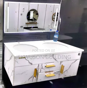 Calara White Cabinet Wash Hand Basin With Led Mirror.