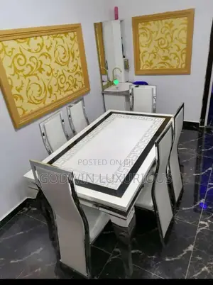White Dining Table Set by 6