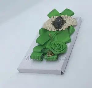 Stylish 2-in-1 Barrister Bow Tie N Lapel Green