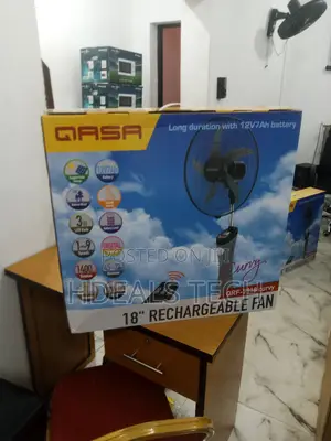 Spacious 18 Inches Rechargeable Standing Fan - Qasa
