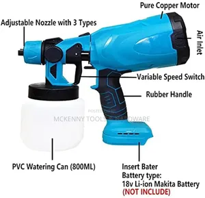 Cordless Paint Sprayer, 2.5mm Nozzles and 3 Spray Patterns,