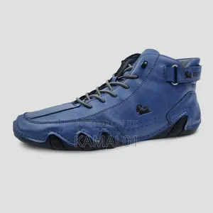 Italian Handmade Suede Velcro High Boots, Becks Shoes Men