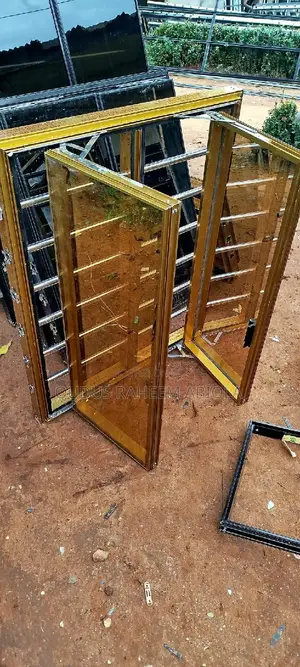 Aluminium Golden Frame and Glass