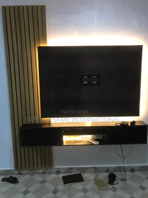 Tv Console With One Side Fluted Panel