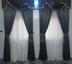 Pure Grey Color Board Curtains (3900per Yards)