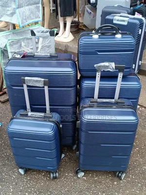 Set of 5 in 1 Navy Rubber Plastic Travelling Luggage Boxes