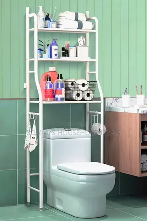 White Bathroom Toilet Rack