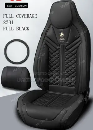 Leather Seat Cover Full Coverage Black Abj
