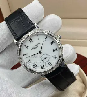 Original Patek Philippe Chronograph Black Leather Watch
