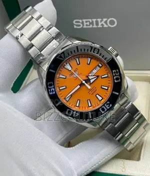 Original Seiko Sports Yellow Dail Silver Chain Watch