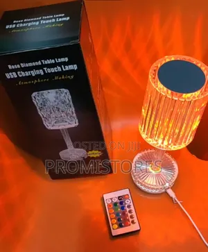 Modern Rose Diamond Table/Bedside Lamp With Remote Control