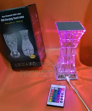 Crystal Table/Bedside Lamp With Remote Control