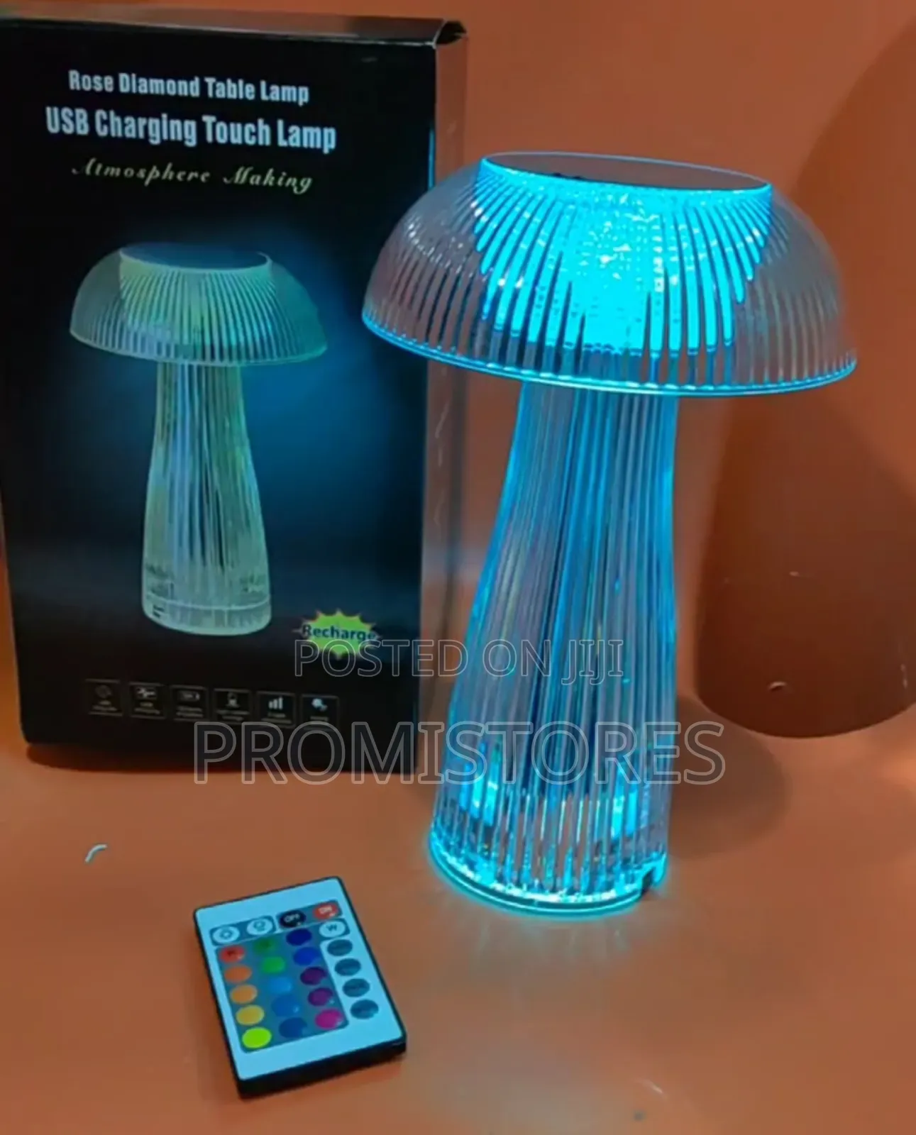 Transparent Jellyfish Table/Bedside Lamp With Remote