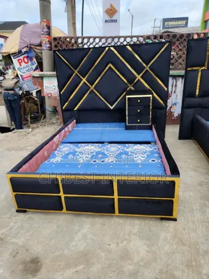 Upholstery Padded 4.5by6 Bed Frame With Bed Side