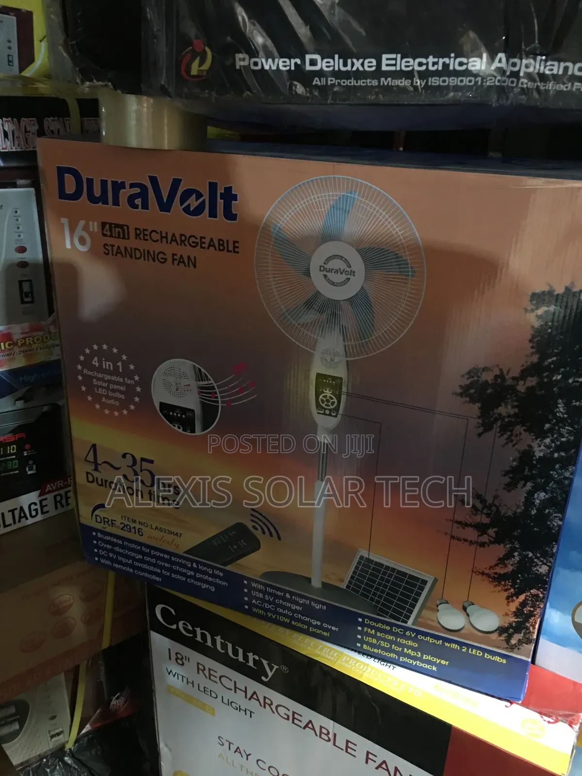 16inches Duravolts Solar Rechargeable Fan