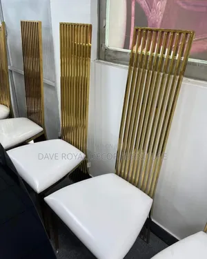 Classic Gold Color and Leather Seat Event Chair.
