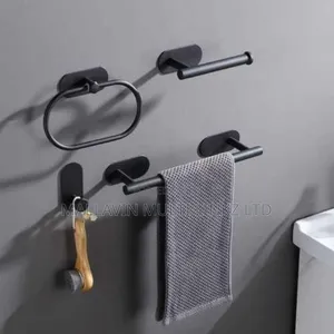 4pcs Towel Hanger / Bars,Roll Paper Holder, Bathroom Hook