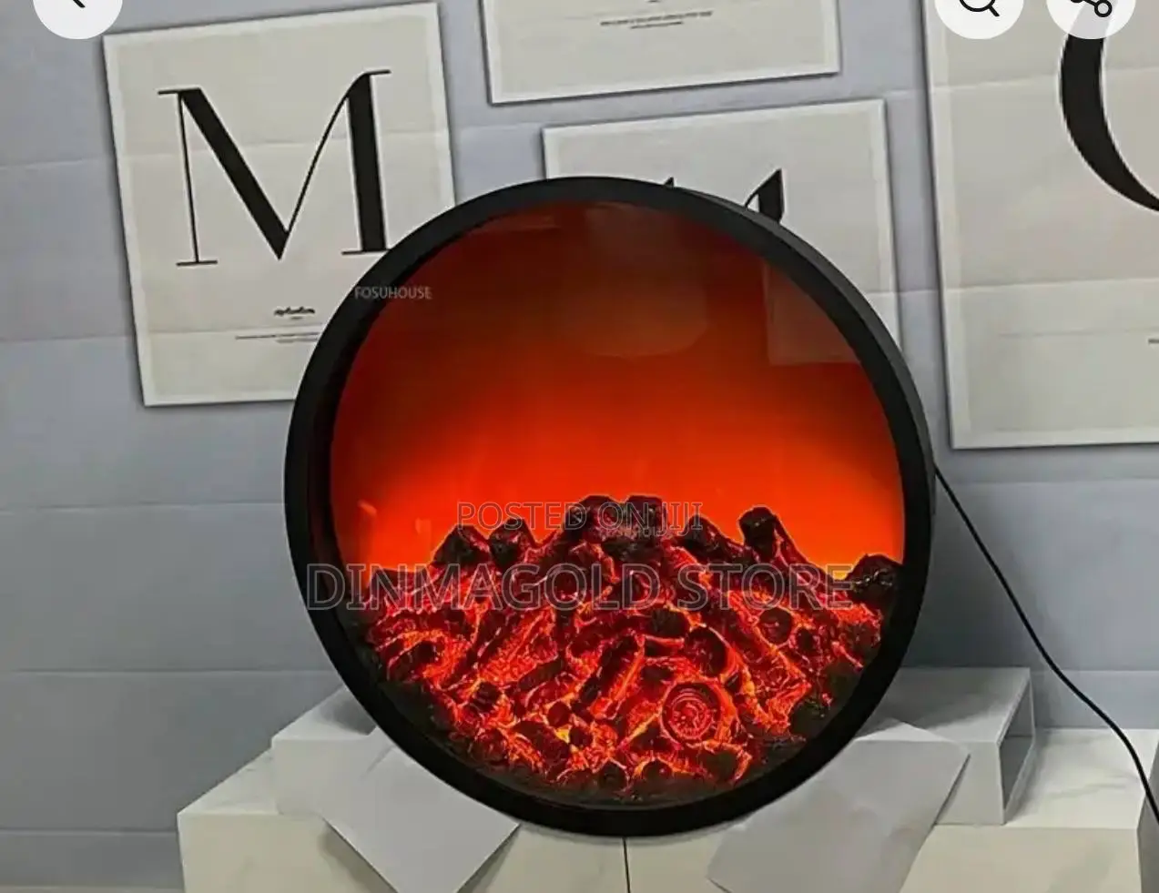 Modern Creative Round Electronic Fireplace