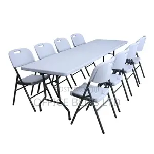 Outdoor Patio Plastic Table and Chairs(8 Seater)