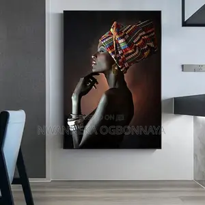 African Woman Indian Headband Portrait Canvas