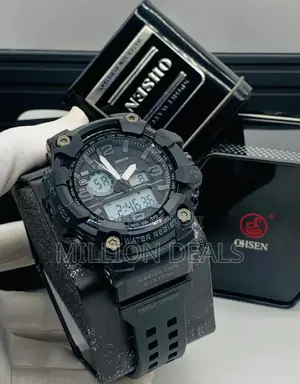 Rubber Strap Dual Led 2024 Ohsen Men’S Wrist Watch