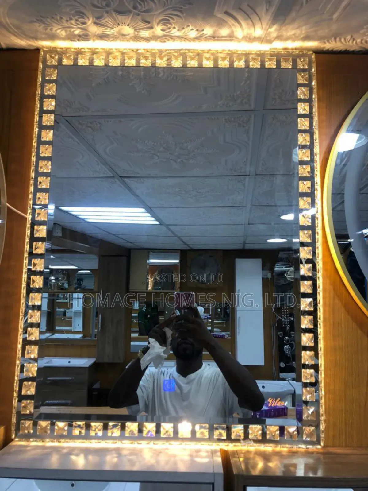 Crystal Luxury LED Mirror Square Shape