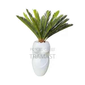 Artificial Cycas Palm Potted With Fiberglass Sisi Vase