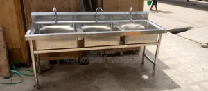 Stainless 3 Sink With Tap