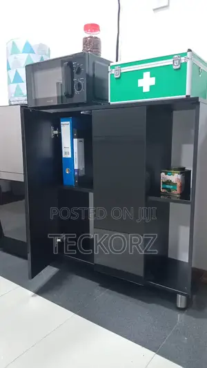 Black Glossy Cupboard Storage Cabinet Office File Cabinet