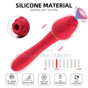 The Stalk 2 in 1 Rose Sucker Vibrator Wand Sex Toy for Woman