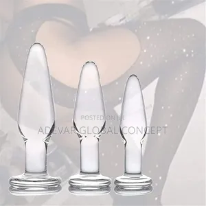 3 Piece Glass Butt Plug G-Spot Crystal Anal Sex Toys