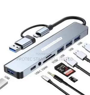 Type C to USB, Card Readers 8 in One Adapter