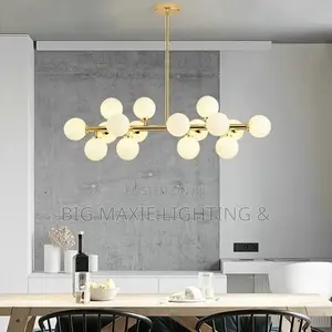 Modern Gold Glass Ball LED Chandelier