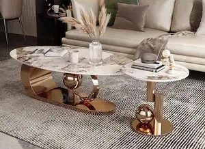 Centre Table With Gold Standfor Living Room