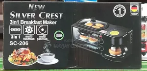 3-in-1 Silver Crest Breakfast Maker,Coffee,Toast and Grill