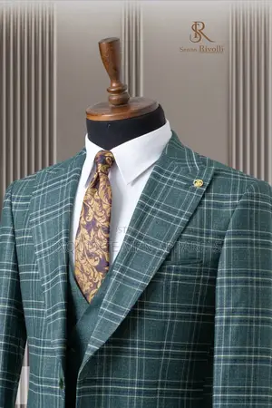 Classic 3-Piece Checks Slim Fit Business Suit for Men