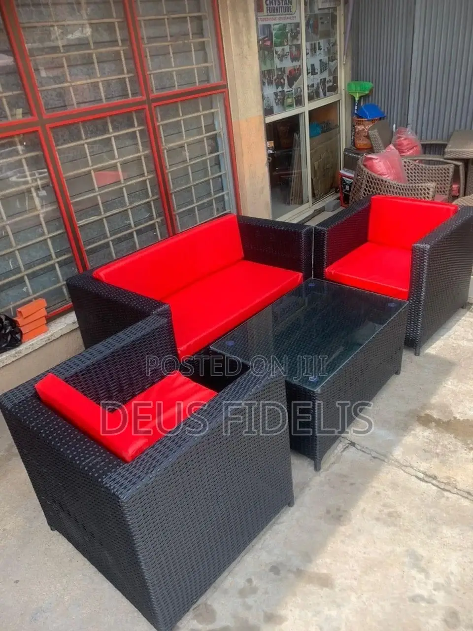Box Rattan Chair and Table