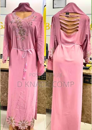 Pink Ladies Dubai Muslim Fashion BUBU With Beads