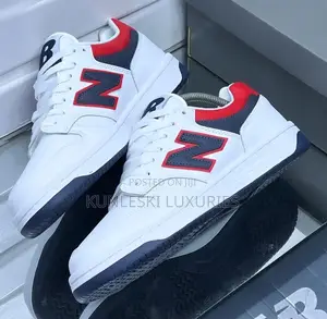 Original New Balance 480 White Indigo Red Sneakers