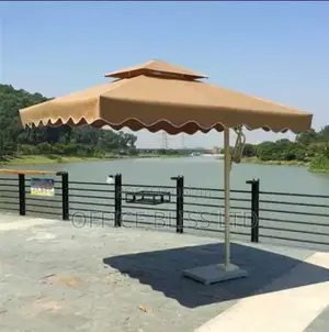 Outdoor Square Umbrella With Marble Base - Carton Color