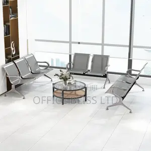 Silver Guest Reception Chair With Armrest