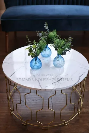 White Wooden Top Center Table (Size W63cm X H37cm X D63cm)