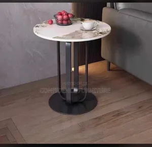 Quality Marble Top Side Stool With Iron Leg
