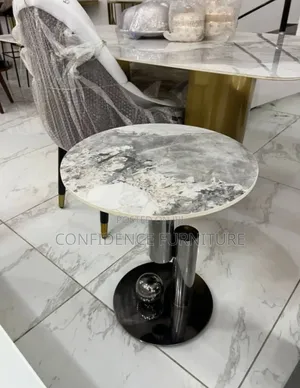 Side Stool With Marble Top
