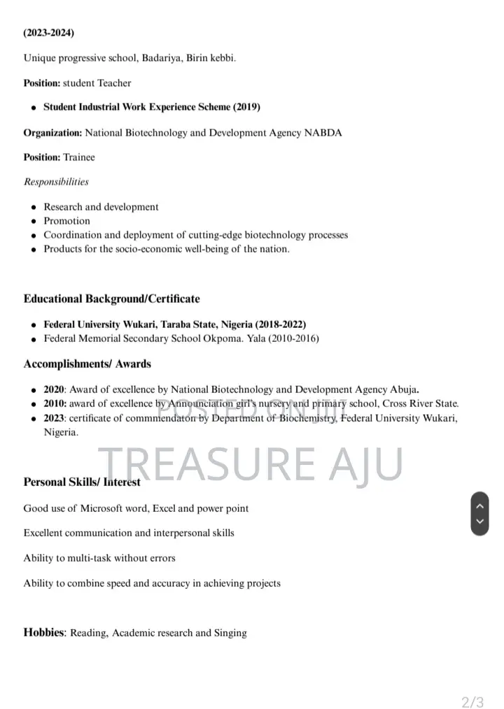 Computing IT CV