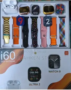 I60 Ultra Smart Watch With 2 Watches, Airpod Pro 7 Straps