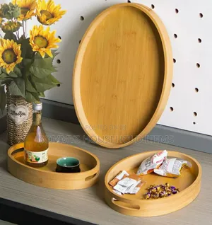 3set Oval Bamboo Tray