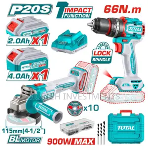 Li-Ion Cordless 2 PCS Combo Kit Grinder and Drill